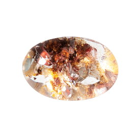 【天然石決算SALE】【ポイント10倍】 水晶 原石 インクルージョン水晶 （ブラジル産） ポリッシュ レンズ型 No.122