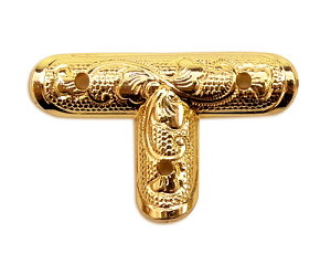 神棚 金具 小宮丸鉾金具 架木金具 笹金具 笹金物 上等品 【 小宮丸鉾金具 銅地特上本金鍍金 T文字2分×1寸 】