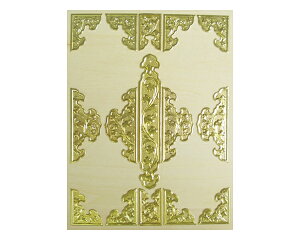 【 伊勢 宮忠 】【 扉金具 プレス製 総八双15枚打 2寸1分 】神棚 神具 金具 錺金具 金具 神殿扉 神殿扉金具 プレス 鍍金