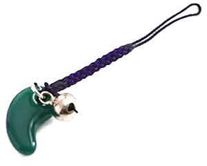 勾玉ストラップ 緑めのう 【クロネコゆうパケット発送可】