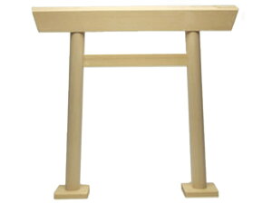 【 伊勢 宮忠 】【 鳥居 桧 小 足付 】幅33cm 高さ30cm 神棚 神具 白木鳥居 子授け 奉納 祈願 安産 伊勢 神宮 所管社 子安 神社 木華開耶姫命 授与品 記念品