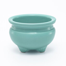 【 伊勢 宮忠 公式 】 香炉 3寸5分 青地 直径105×高75mm（参考商品）