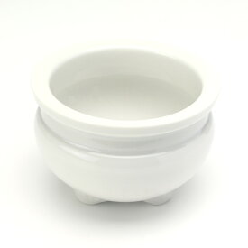 【 伊勢 宮忠 】 【 香炉 3寸5分 白 】陶器 モダン 直径105×高75mm 瀬戸物 こうろ 香立て こうたて 磁器 神具 神具 先祖供養 器 お線香 神棚