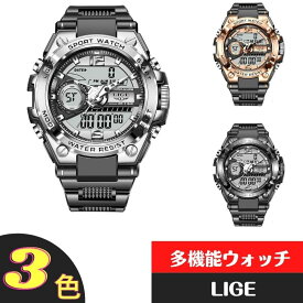 腕時計 メンズ おしゃれ LIGE かっこいい 海外デザイン 防水 デュアルディスプレイ クロノグラフ ダイバー スポーツ アラーム 通勤 通学 ビジネス アウトドア スポーツ ファッション 大学生 会社員 サラリーマン プレゼント ギフト 誕生日 記念日