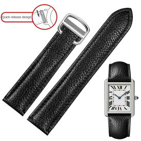 腕時計 ベルト カルティエ 互換 タンク ロンドンシリーズ 汎用 17mm 20mm 22mm 23mm 24mm 25mm ブラック 牛革 クイックリリース 装着簡単 修理 調整 DIY メンズ レディース