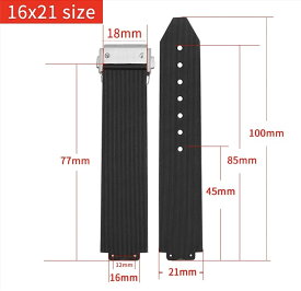 腕時計 ベルト ウブロ ビッグバン 互換 16x21mm バックル無し 汎用 社外品 ブラック ブルー ブラウン ホワイト