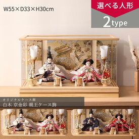 【5,000円OFFクーポン発行中】【選べる2タイプ】雛人形 コンパクト おしゃれ ケース飾 55cm 麗 京金彩 親王ケース飾 ひな人形 雛祭り女の子 初節句 ひなまつり インテリア ひなにんぎょう 伝統的 和モダン【ご優待割引価格】