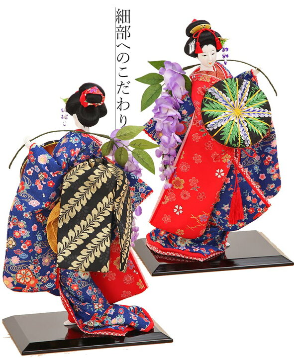 楽天市場】日本人形 10号 寿喜代 友禅 藤娘 黒塗ケース入り 尾山 御所 