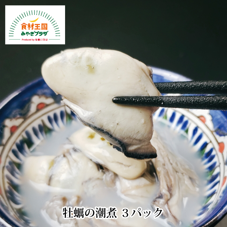 牡蠣 潮煮 末永海産 170g×3パック カキ 冷凍 濃厚 旨味 お取り寄せ 石巻 潮煮製法 宮城