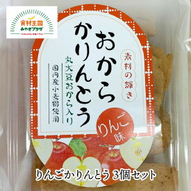 りんごかりんとう 3個セット 丸大豆おから 国産小麦 新食感 130g×3個 仙台 りんご リンゴ 練り込み きらら女川 宮城 お菓子 お取り寄せ