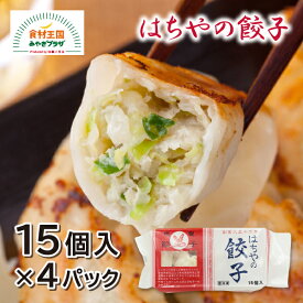 はちや 餃子 15個×4パック 送料無料 餃子 塩釜 冷凍餃子 焼餃子 宮城県産 豚肉 野菜ソムリエ厳選 野菜 たれあり おうちごはん おかず おつまみ 惣菜 点心 ぎょうざ ギョウザ ギョーザ 肉汁 にんにく お取り寄せ 蜂屋 宮城 グルメ お歳暮 60有余年 ロングセラー