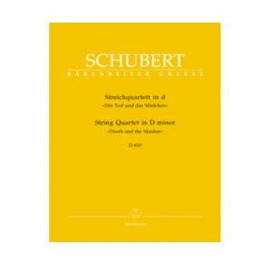【室内楽楽譜】弦楽四重奏曲第14番ニ短調 D 810「死と乙女」/String Quartet D 810 in d