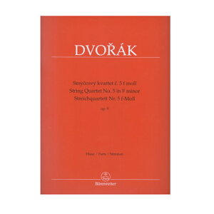 【室内楽楽譜】弦楽四重奏曲第5番ヘ短調 op. 9 B 37/String Quartet No. 5 in f op. 9 B 37 (1873)