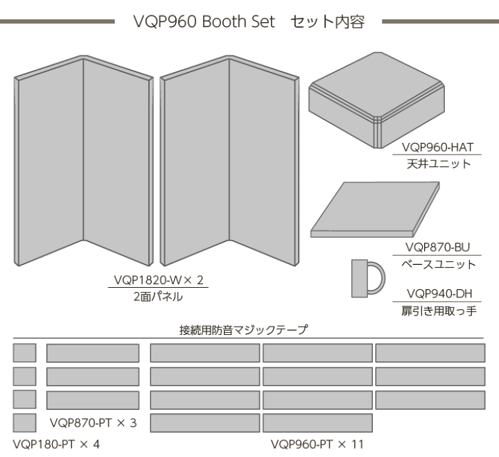 楽天市場】簡易防音室セット ベリーク VERY-Q VQP960 Booth Set 0.5畳