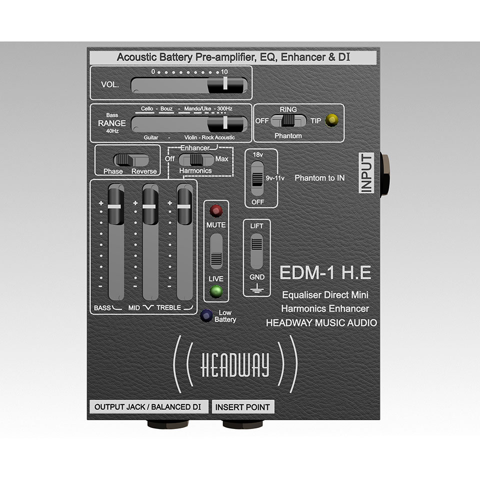 【セール モノチャンネル仕様アコースティック楽器用プリアンプ DI Headway お試し価格 Music Audio EDM-1 H.E