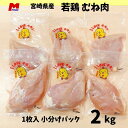 鶏むね肉 小分けパック宮崎県産 2kg 小袋 1枚入 小分け 家庭用 胸肉 ムネ肉 鶏肉 若鶏 鶏むね 鶏ムネ肉 鳥むね肉 とり…