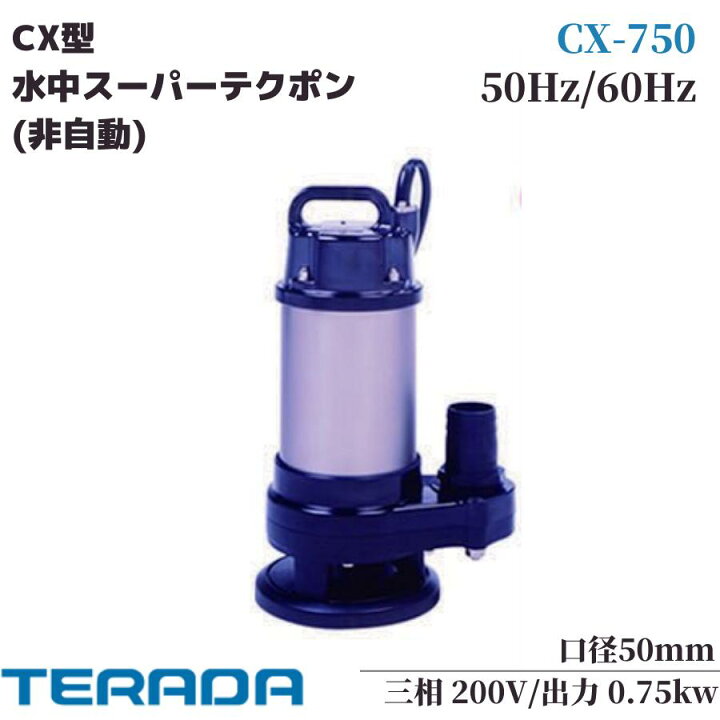 楽天市場】寺田ポンプ 水中ポンプ 非自動 汚物混入水用 排水ポンプ CX 