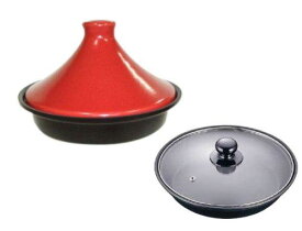 イシガキ産業 ブローディア IHタジン鍋(ガラス蓋付) 19cm 赤 3075 耐熱陶器/蓋強化ガラス ATZ0501