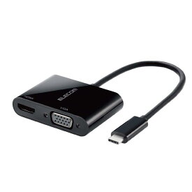 エレコム ドッキングステーション USB-C HDMI 変換 TYPE-C - HDMI &amp; VGA ( D-sub15ピン ) 変換アダプタ ブラック AD-CHDMIVGA HDMIケーブル セット