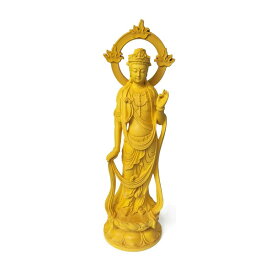勢至菩薩像 7.2寸 高級天然ツゲ木彫り 立像 木製仏像 仏教美術品 黄楊 柘植 仏像彫刻 ブッダ 縁起物 飾り物 インテリア