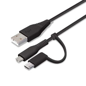 iCharger PG-CMC01M03BK(ブラック) 変換コネクタ付き 2in1 USBケ-ブル(Type-C&amp;m