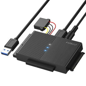 FIDECO SATA/IDE 両方対応 USB3.0 交換アダプター 2.5/3.5インチHDD SSD 光学ドライブに対応 コンバータ さいだい16TB 5Gbps高速伝送 12V/2A電源アダプター 日本語取扱書付き ハードディスク復旧 PSE認証済