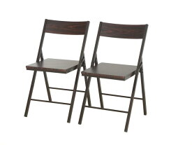 North Orange 折りたたみ ダイニングチェア 食卓椅子 ウォールナットDBR お得な2脚セット 組み立て不要の完成品 SH46cm FTS-45-DBR-2P