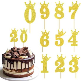 Paready ケーキトッパー 数字 誕生日 ケーキ飾り カップケーキ ピック お祝い 記念日 ケーキデコレーション バースデーケーキ 飾り 装飾 番号0-9