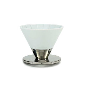 Coffee Dripper Gloss White (コーヒードリッパー グロスホワイト) [佐賀県/有田]【Beasty Coffee】金属とのコンビネーションが印象的なドリッパー