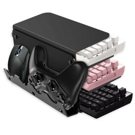 アクリル製 キーボード収納ラック キーボードディスプレイスタンド 3段階キーボードホルダー 卓上収納ラック 多機能ディスプレイスタンド ハンドル マウススタンドメカニカルキーボード