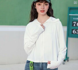 女性 パーカー 日焼け防止 シャツ 夏 涼感 シルク 薄型 抗紫外線 フード付き ジャケット ジッパー トップス 白 グレー 青