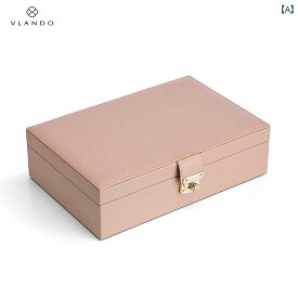 リモコン 収納 ボックス ジュエリー ライト ネックレス ブレスレット 二重層 おしゃれ 綺麗 ピンク