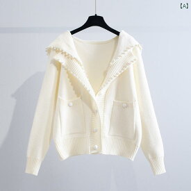 ニット メンズ カーディガン ビーズ ネイビーカラー 女性 冬 韓国 アウター セーター ジャケット 綺麗 おしゃれ 可愛い