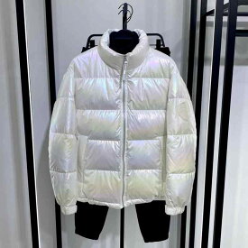 メンズ ダウンジャケット 冬 カラフル スタンドカラー ファッション レジャー 厚手 カジュアル ホワイト