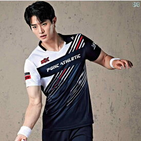 バドミントン ウェア 韓国 ユニフォーム メンズ レディース トップ スポーツジャージ テニス 卓球 半袖