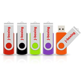 J-boxing USBメモリ5個セット USBフラッシュドライブ 回転式 高速 USBフラッシュメモリー ストラップホール付き 多色