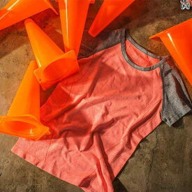 速乾 スポーツウェア 登山ウェア フィットネス ランニング かわいい おしゃれ 女性 レディース 半袖 エアロビクス ヨガ 通気性 トレーニング オレンジ グリーン