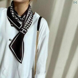 女性 スカーフ 首 保護 ソケット シルク 小さな ストリップ スーツ 春秋 装飾 韓国 綺麗 おしゃれ 可愛い メイル 長方形 プリント
