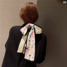 女性 スカーフ 小さな 新鮮 リボン 長い シルク 春秋 夏 装飾的 ヘアゴム プリント ヘッドバンド 綺麗 おしゃれ 可愛い 花 長方形