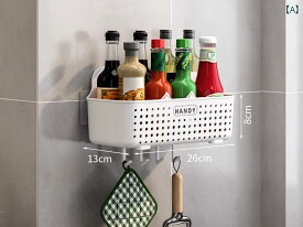 簡単 キッチン用品 パンチングなし キッチン ラック 壁掛け 家庭用 調味料 多機能 ラック 食器 洗い用 ワイプ 収納 ホワイト グリーン