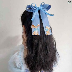 ヘアバンド 韓国 弓 リボン 刺繍 ウサギ 子供 プリンセス ピン 女の子 アクセサリー かわいい ベビー トップ クリップ 綺麗 おしゃれ