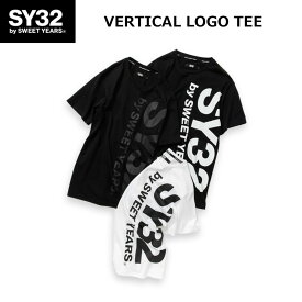 SY32 Tシャツ VERTICAL LOGO TEE 13074J 半袖Tシャツ Tシャツ ショートスリーブ ロゴTシャツ ヴァーティカル ロゴ ティー エスワイサーティトゥバイスィートイヤーズ メンズ ウエア 全3色 ブラック ホワイト