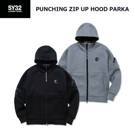 SY32 ゴルフウエア パンチング ジップアップ フードパーカー SYG-24S07 PUNCHING ZIP UP HOOD PARKA エスワイサーティトゥバイスィートイヤーズ メンズ ブラック グレイ M L XL
