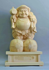 大黒天像 桧材 木地仕上げ総高 1.7尺 (51cm)