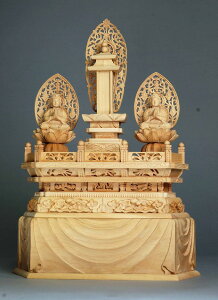 三宝尊 桧材 木地仕上げ総高7.5寸 (23cm)