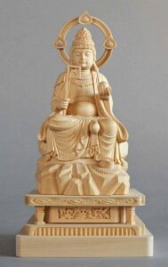 七面天坐像 桧材 木地仕上げ総高 7寸 (21cm)