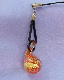 金箔Rガラスストラップ