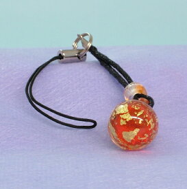 金箔Rガラスストラップ