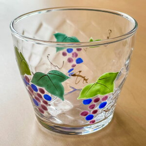 京の色絵ガラス 彩フリーグラス 葡萄 京都 和小物 和雑貨 麦茶グラス コップ タンブラー 小さめ おもてなし 風流 かわいい きれい 伝統 手づくり 絵付 納涼 プレゼント ギフト 贈り物 安い
