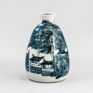 京焼 清水焼 徳利 六齋窯 染付山水 単品 村田幸之助 化粧箱入り ぐい飲み さかずき 盃 猪口 徳利 セット 京都 焼物 磁器 正月 縁起物 めでたい プレゼント ギフト 進物 日本のお土産 外国人